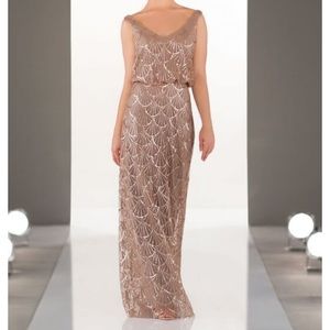 Flirty V-Neck Sequin Bridesmaids Dress Style 9062